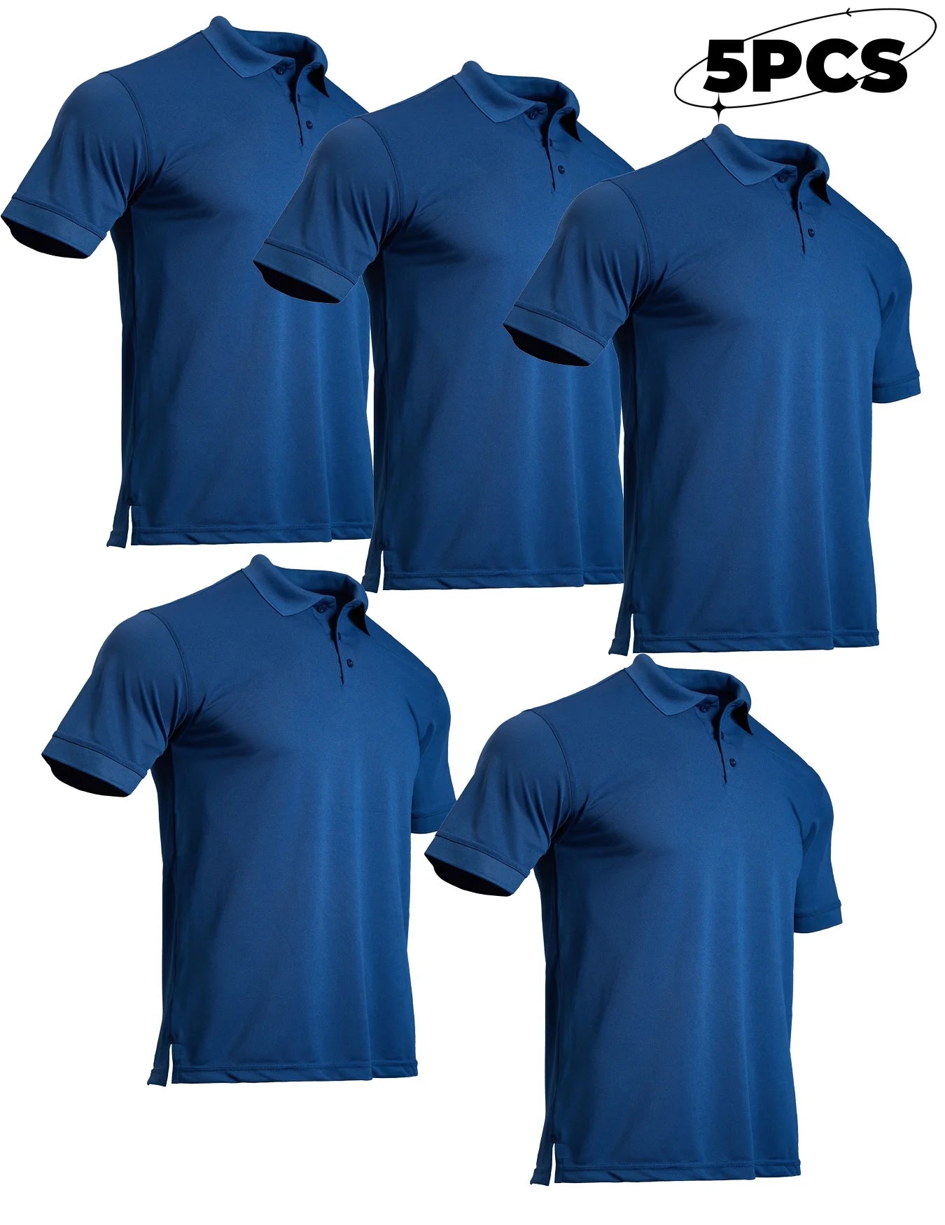 5-piece men's mosquito proof quick drying golf shirt moisture wicking knitted fabric summer solid color lightweight top