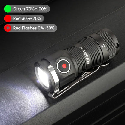 SOFIRN SC13 Mini Flashlight Black Green 519A/SST40 LED Keychain Emergency Torch