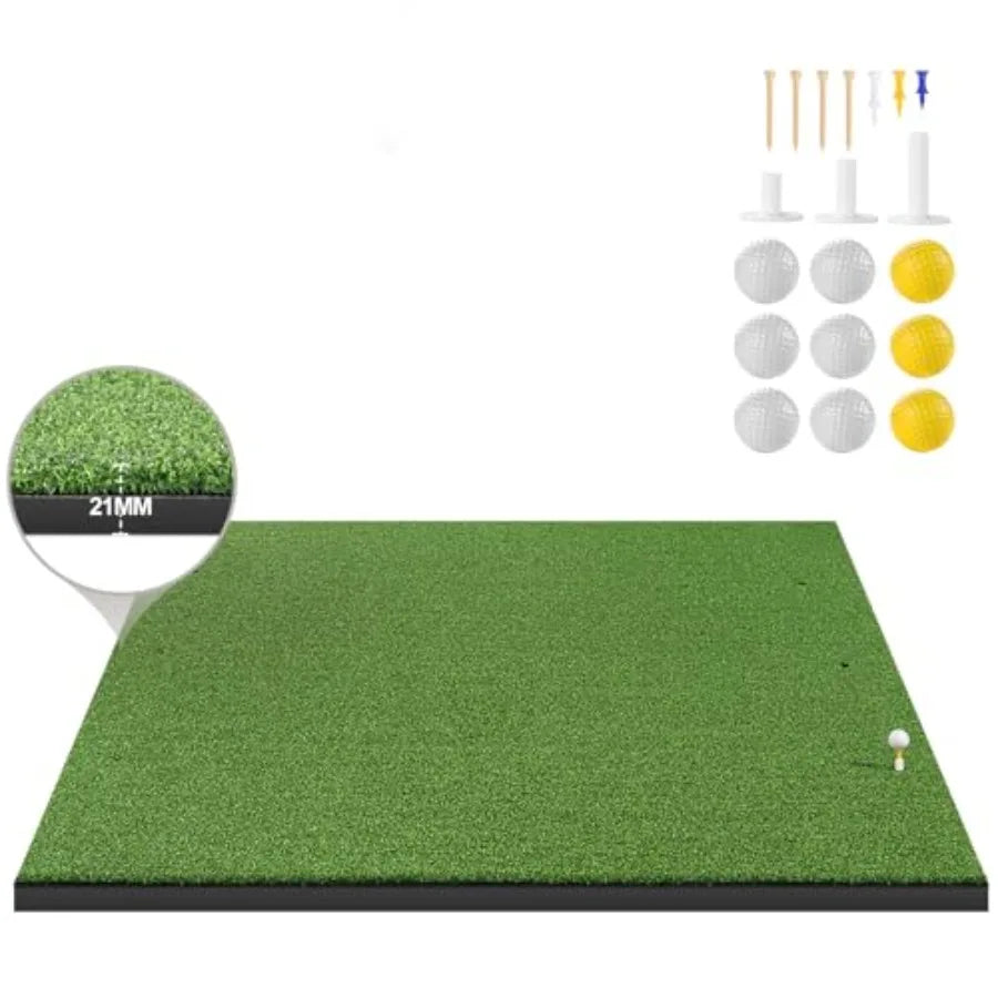 5x4ft Thicken Practice Turf for Indoor and Outdoor Use Durable Training Aid with 9 Golf Balls