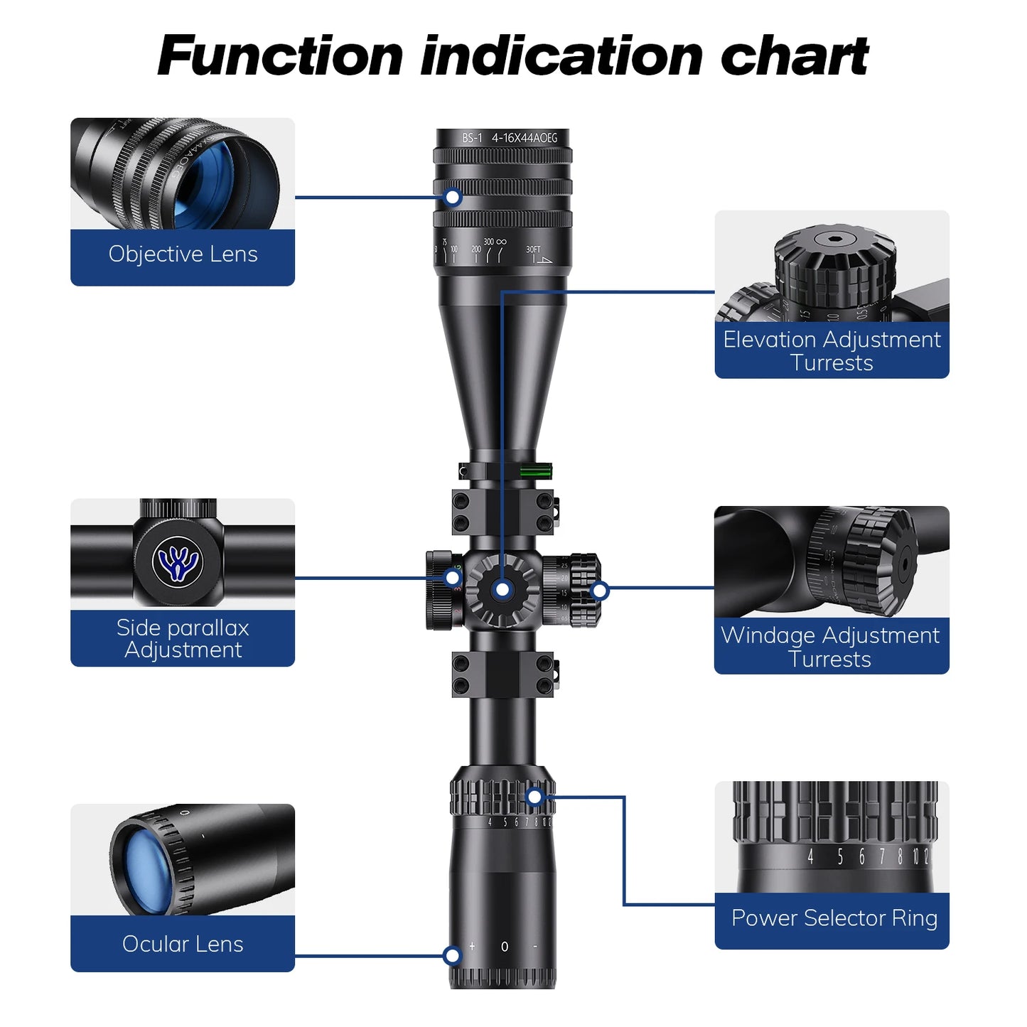 4-16x44 AOE Riflescope Hunting Scopes