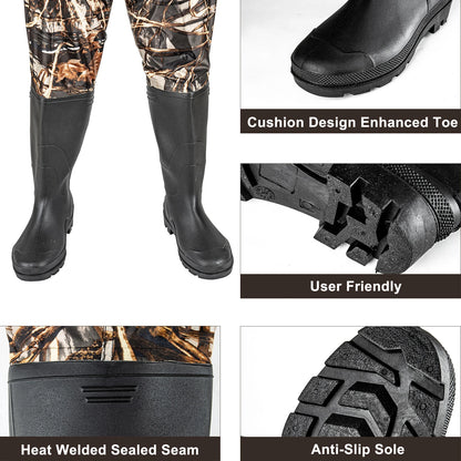 Waterproof Chest Waders Men with Boots Nylon