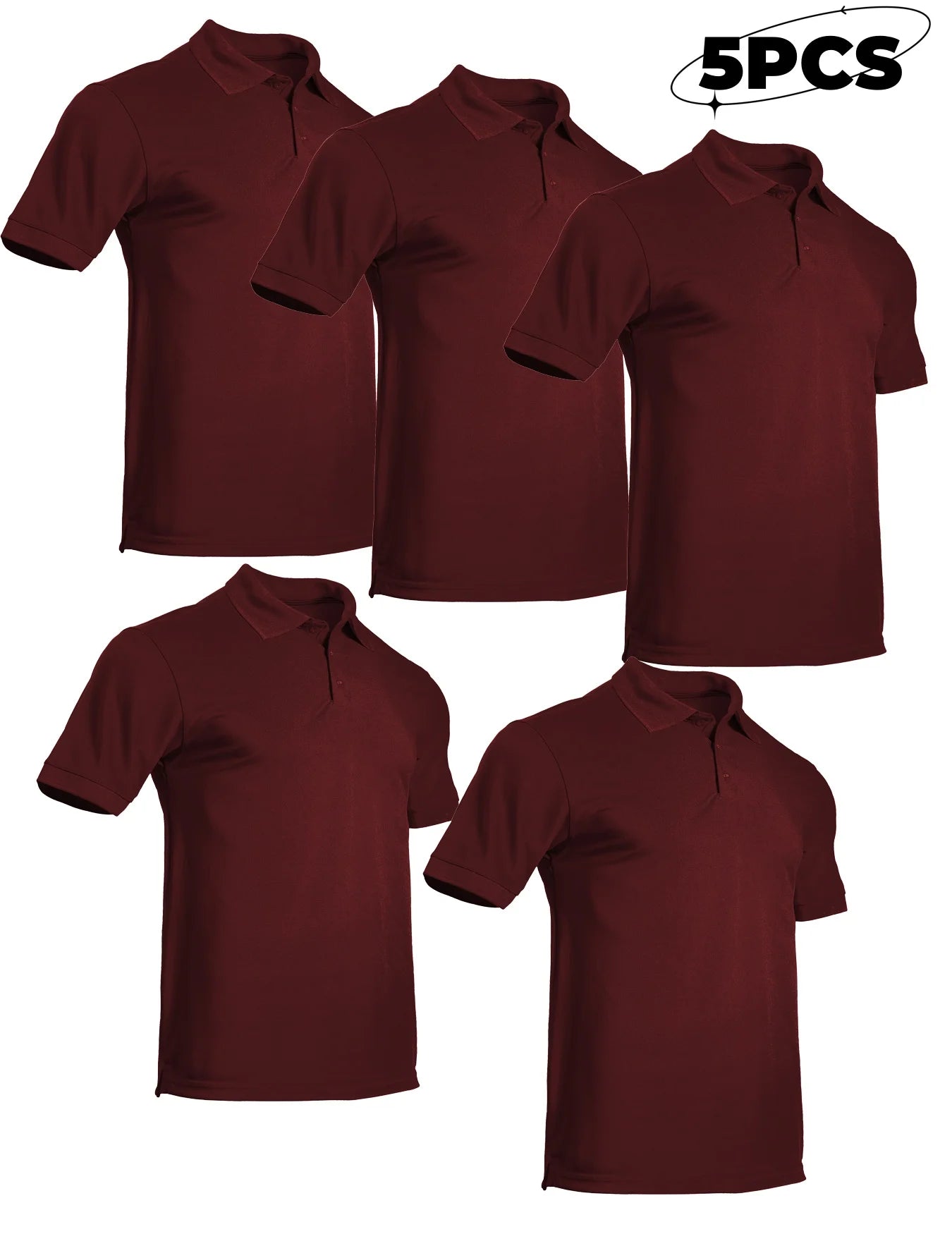 5-piece men's mosquito proof quick drying golf shirt moisture wicking knitted fabric summer solid color lightweight top