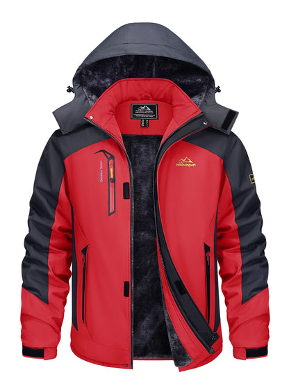 Men's Waterproof and Windproof Fleece Ski Jackets