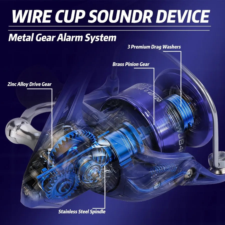 2Piece 6Foot Graphite and Fiberglass Fishing Rod Combo with Anti Reverse Spinning Reel