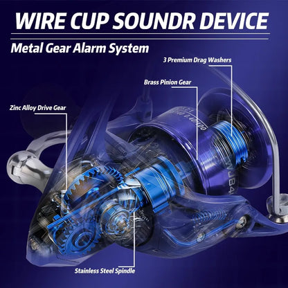 2Piece 6Foot Graphite and Fiberglass Fishing Rod Combo with Anti Reverse Spinning Reel