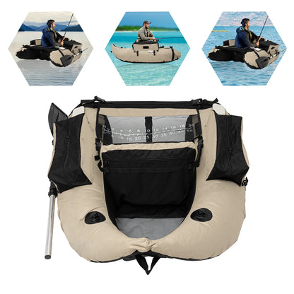 Portable Inflatable Fishing Dinghy Boat Sport Backrest Adjustable 130kg