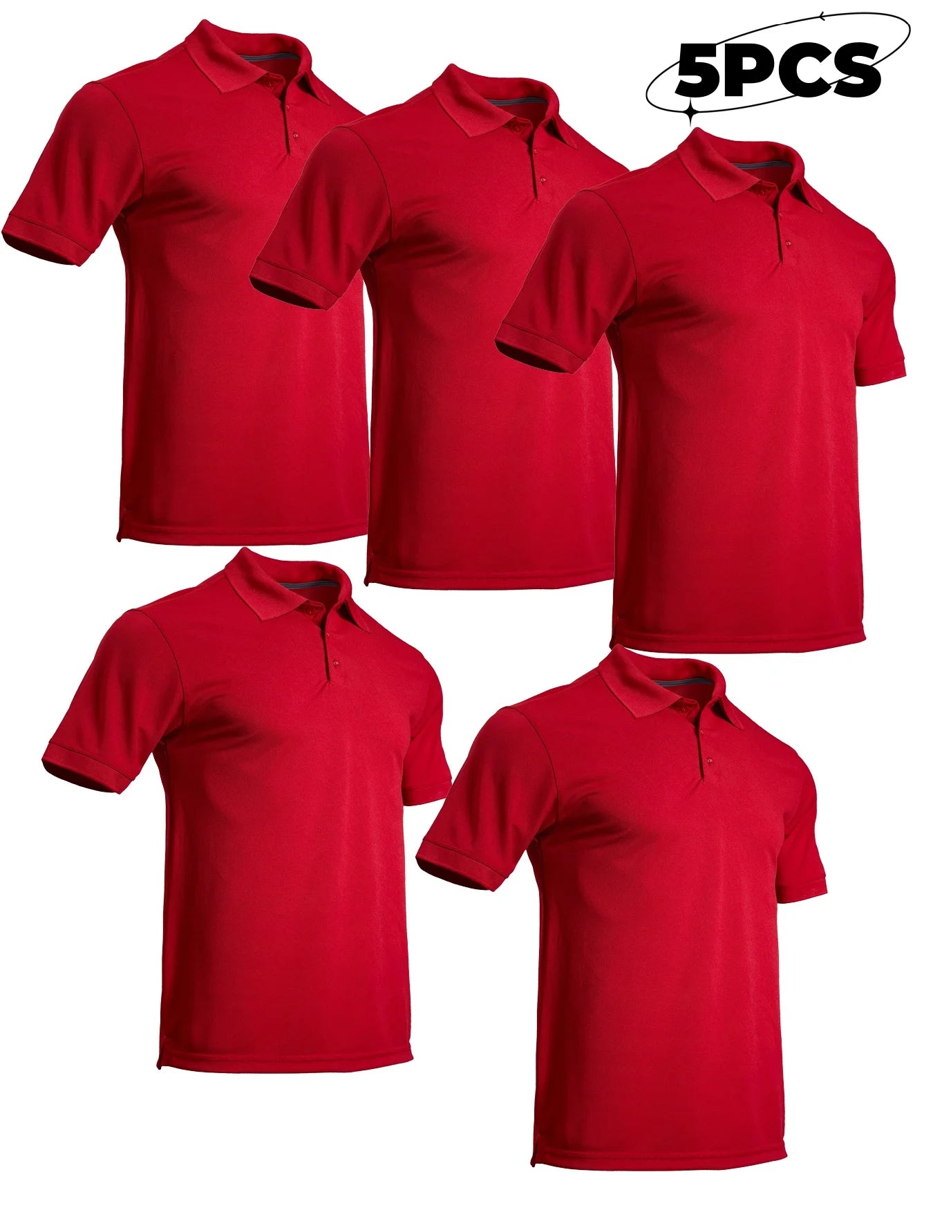 5-piece men's mosquito proof quick drying golf shirt moisture wicking knitted fabric summer solid color lightweight top