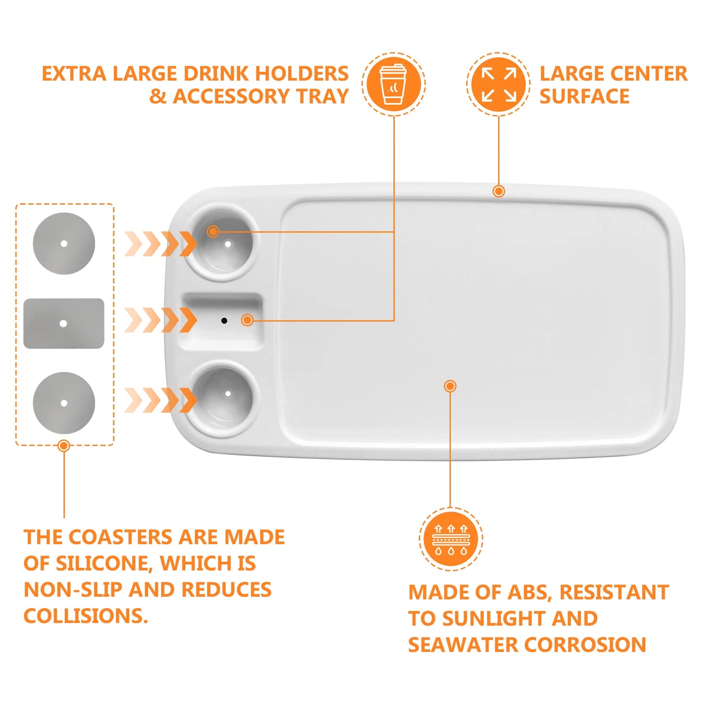 Removable Boat Table, 34X18 inch Rectangular Boat Table, Waterproof and Anti-Aging