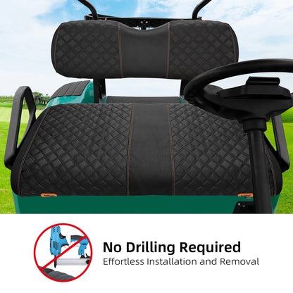 Roykaw 1680D Oxford Fiber Golf Cart Seat Covers Compatible with EZGO TXT, Backrest Bottom Seat Cover, No Drilling Required
