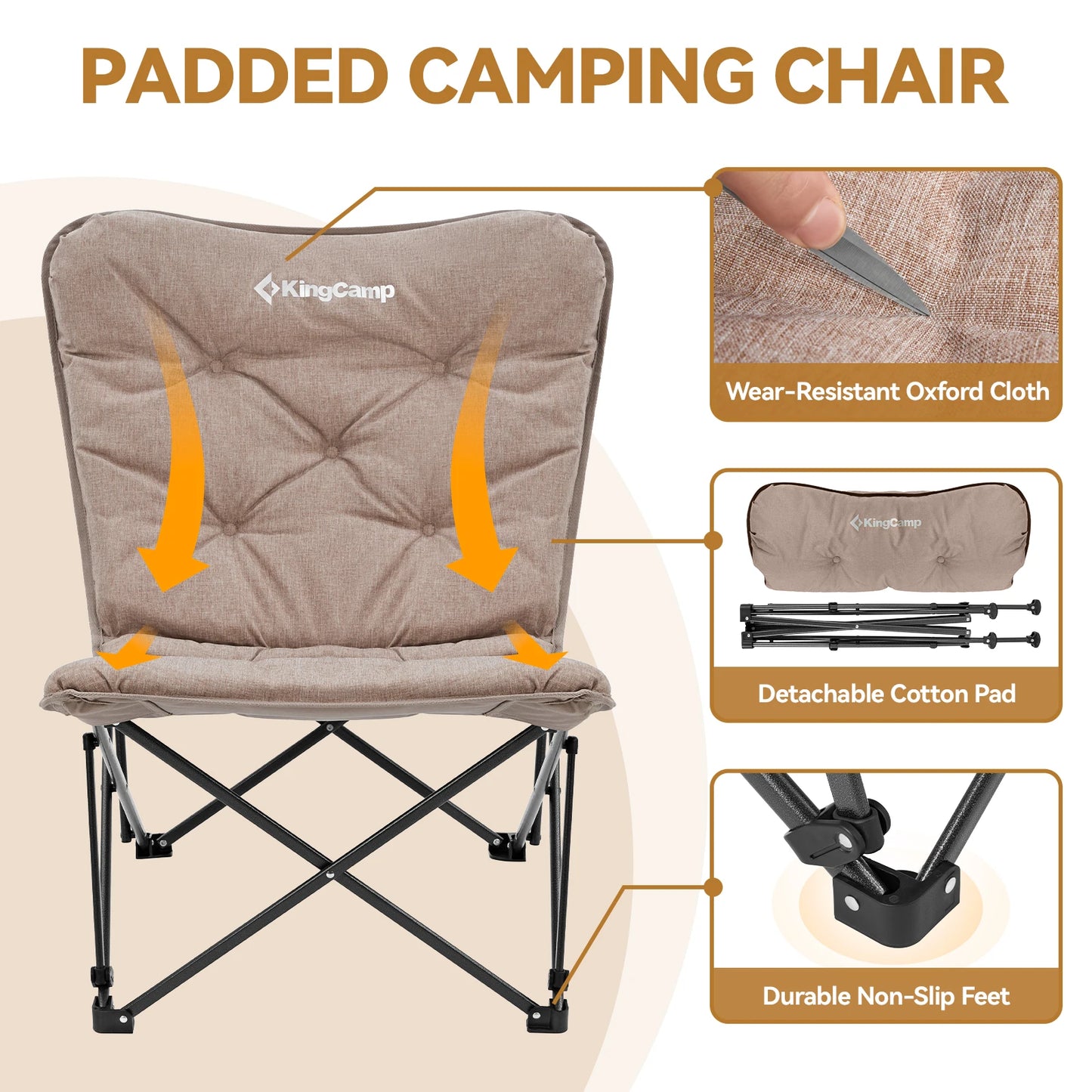 Butterfly Camping Chair with Upholstered Seat