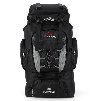 80L Climbing Backpack Large Capacity Travel Adjustable Strap Mountain Climbing Rucksack