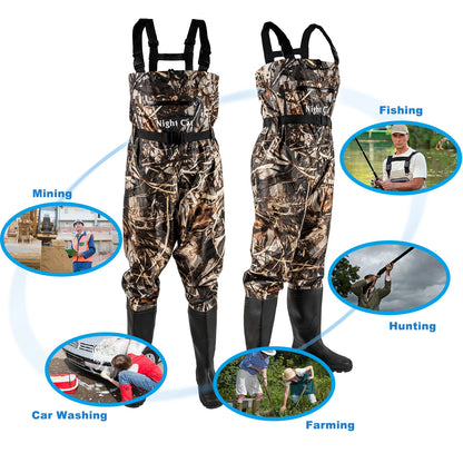 Waterproof Chest Waders Men with Boots Nylon