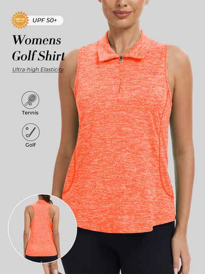 Sleeveless Golf Shirts for Women with Collar - Moisture Wicking Tennis Top Athletic Polo Tank Tops for Golf, Tennis, Workouts