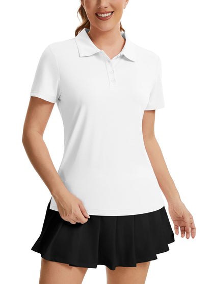 Women's Polo Shirts UPF 50+ Sun Protection 4 Buttons Casual Short Sleeve Collared Golf Shirt