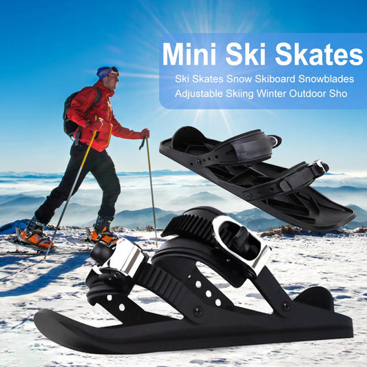 Mini Short Ski Skates Short Mini Skating Ski Shoes Adjuatable Short Shoe Snowblades for Winter Outdoor Sports