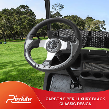 Golf Cart Steering Wheel Fit for EZGO TXT/RXV, Club Car DS/Precedent/Tempo, Yamaha G29/Drive/Drive2 & Most Golf Carts