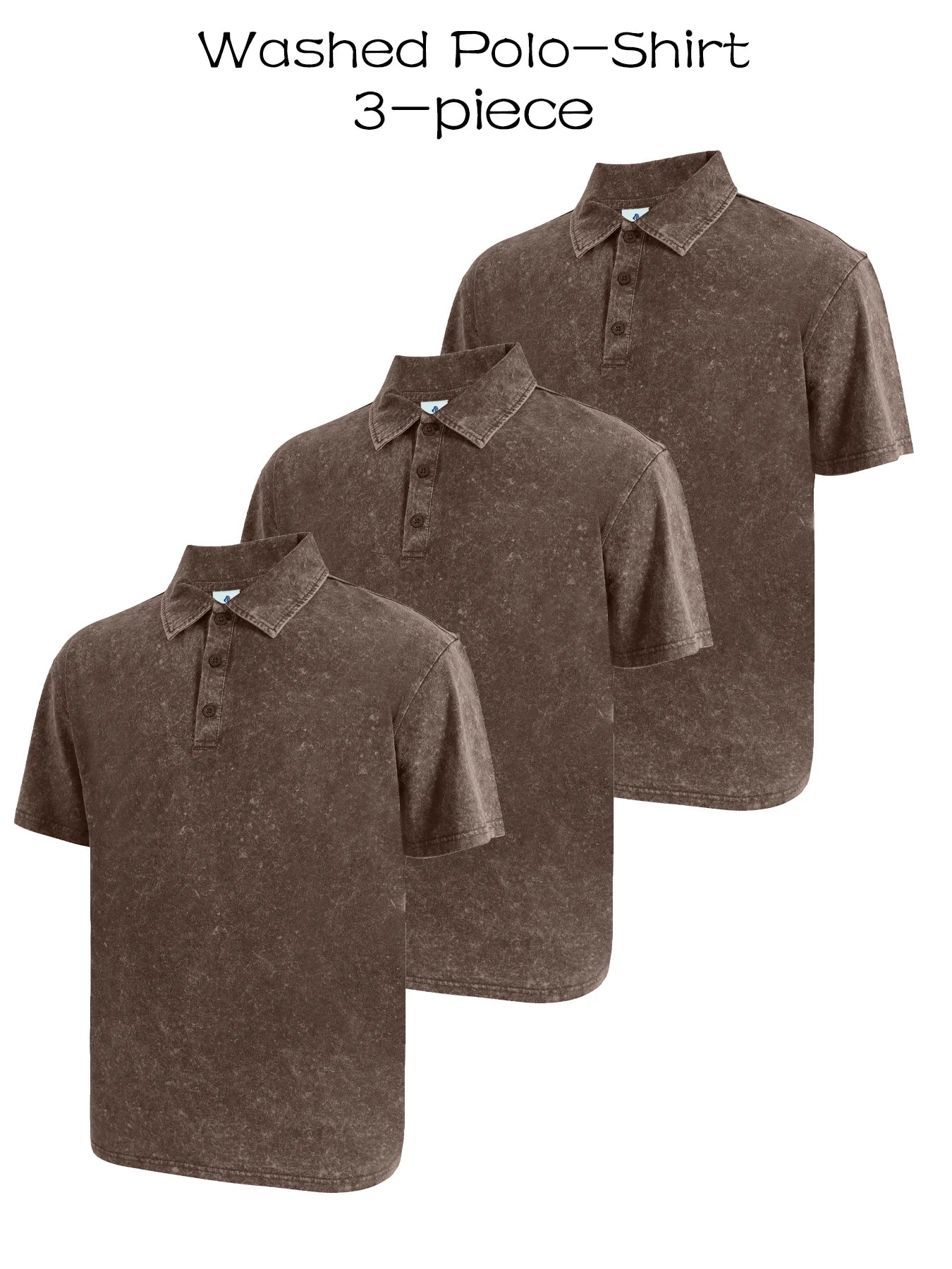 Three piece men's premium washed golf T-shirt classic short sleeved lapel shirt casual breathable top