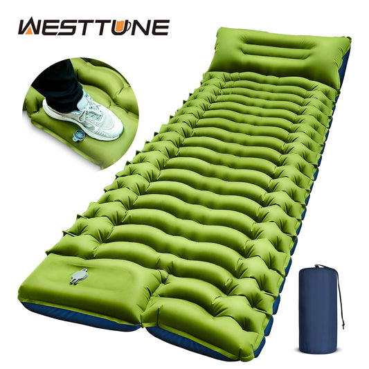 Camping Sleeping Pad with Built-in Pump for Inflatable Mattress