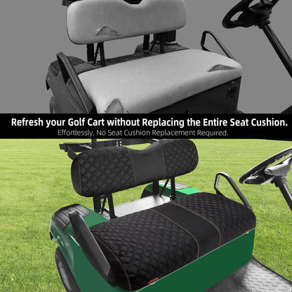 Roykaw 1680D Oxford Fiber Golf Cart Seat Covers Compatible with EZGO TXT, Backrest Bottom Seat Cover, No Drilling Required