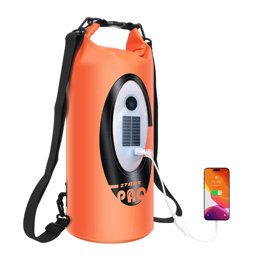 Solar/Battery Powered Waterproof Hiking Camping Backpack with Bluetooth Speaker, Big Capacity