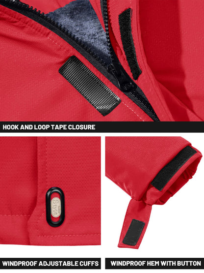 Men's Waterproof and Windproof Fleece Ski Jackets