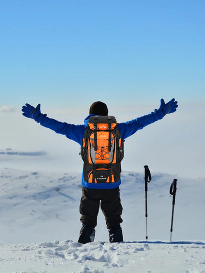 80L Climbing Backpack Large Capacity Travel Adjustable Strap Mountain Climbing Rucksack