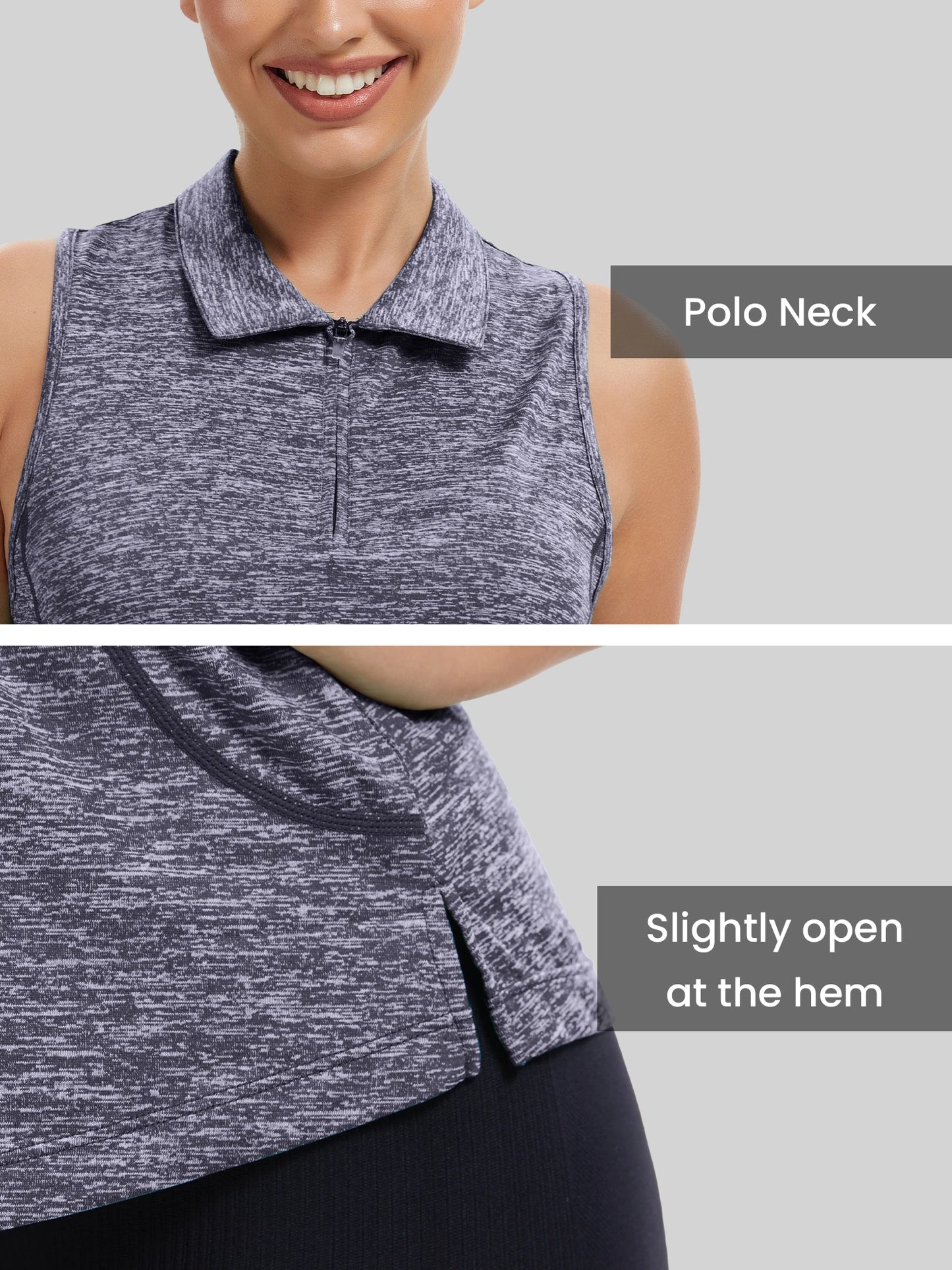 Sleeveless Golf Shirts for Women with Collar - Moisture Wicking Tennis Top Athletic Polo Tank Tops for Golf, Tennis, Workouts