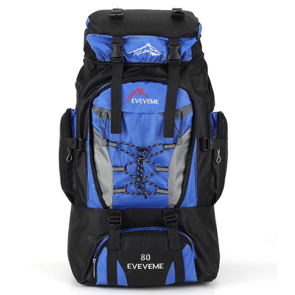 80L Climbing Backpack Large Capacity Travel Adjustable Strap Mountain Climbing Rucksack