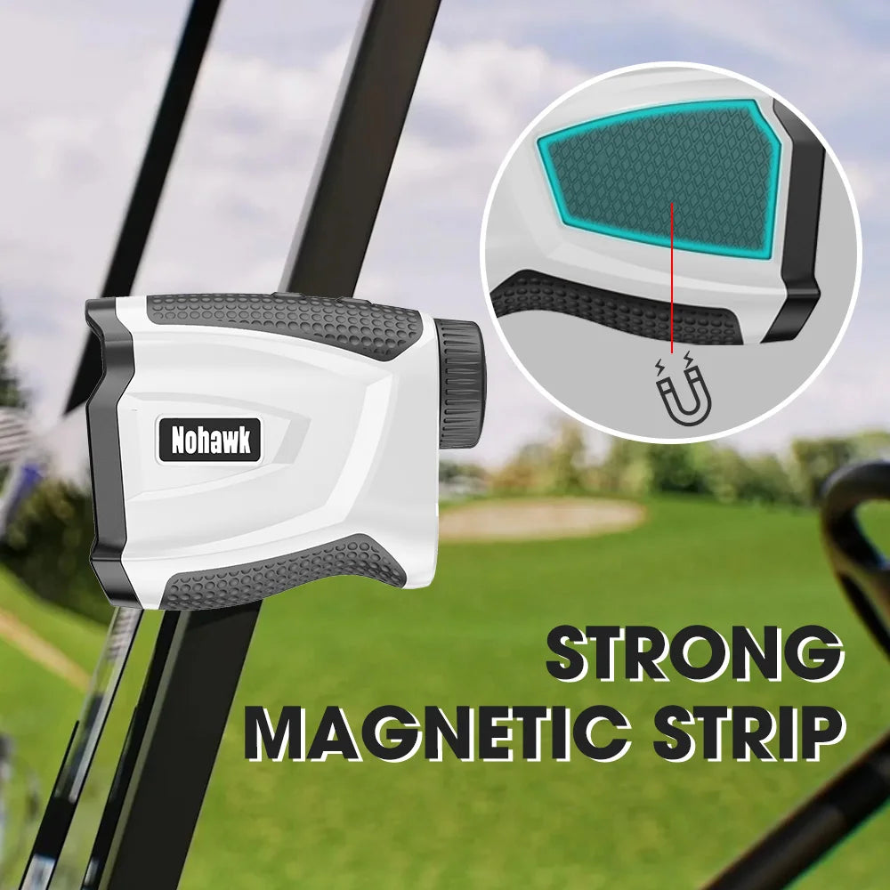 NOHAWK 1000yds Golf Rangefinder, M/Y Unit Switching, Flag Lock, Slope Compensation Distance with Magnetic Function