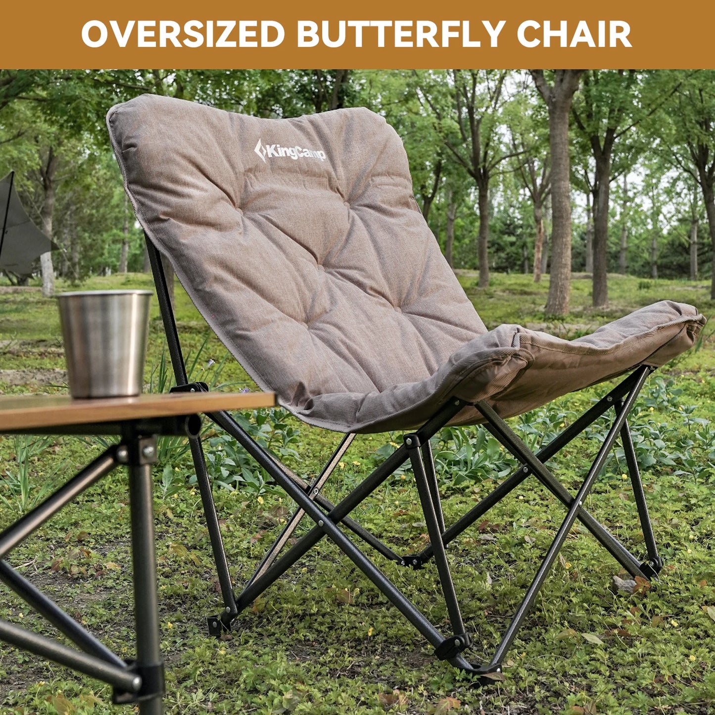 Butterfly Camping Chair with Upholstered Seat