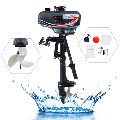 Portable 3.5HP Gasoline Outboard Motor with Adjustable Tilt and Anti-Vortex Plate