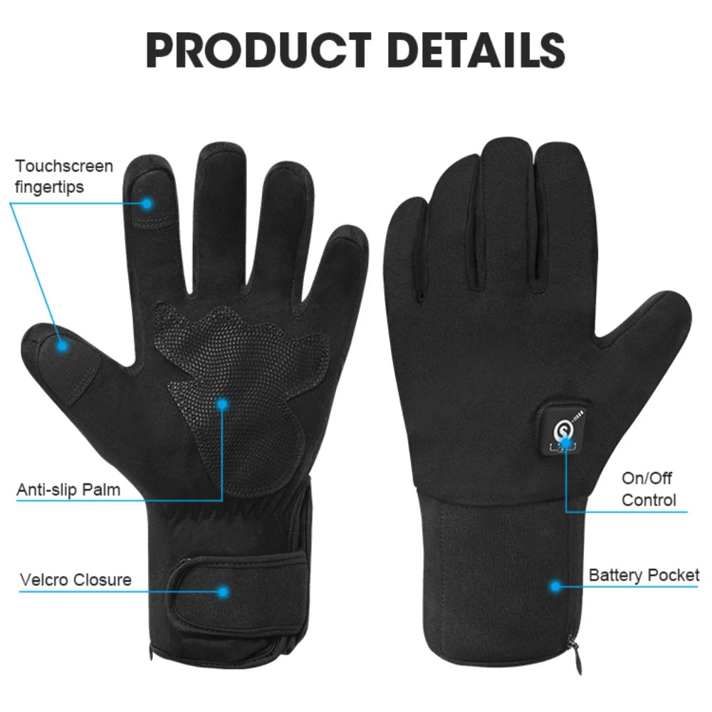 Rechargeable Ski Heated Gloves Men Women