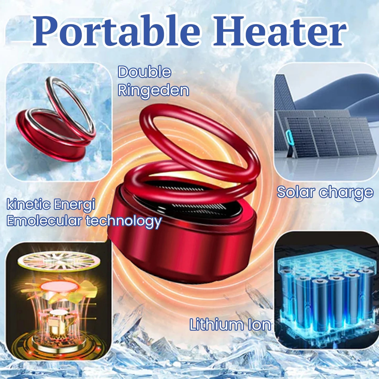 Portable Dynamic Molecular Heater Solar Powered Windshield Defroster