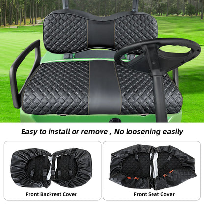 Golf Cart Seat Covers Kit Compatible with Yamaha Drive/Drive2 OEM Ordinary Seat Cushion, Vinyl Material/Easy to Clean