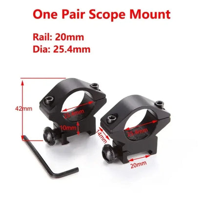2Pcs Hunting Rifle Scope Mounts Ring