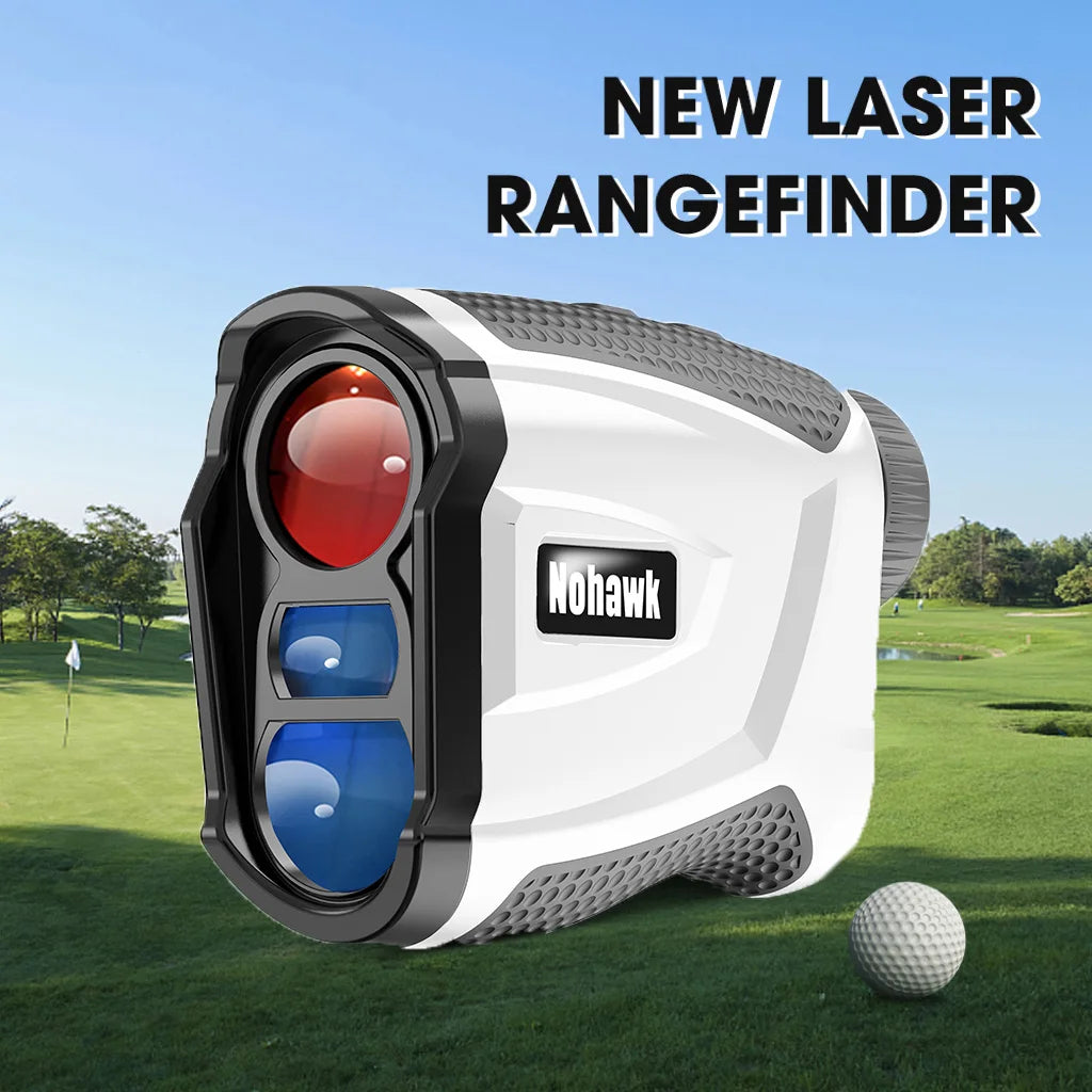 NOHAWK 1000yds Golf Rangefinder, M/Y Unit Switching, Flag Lock, Slope Compensation Distance with Magnetic Function